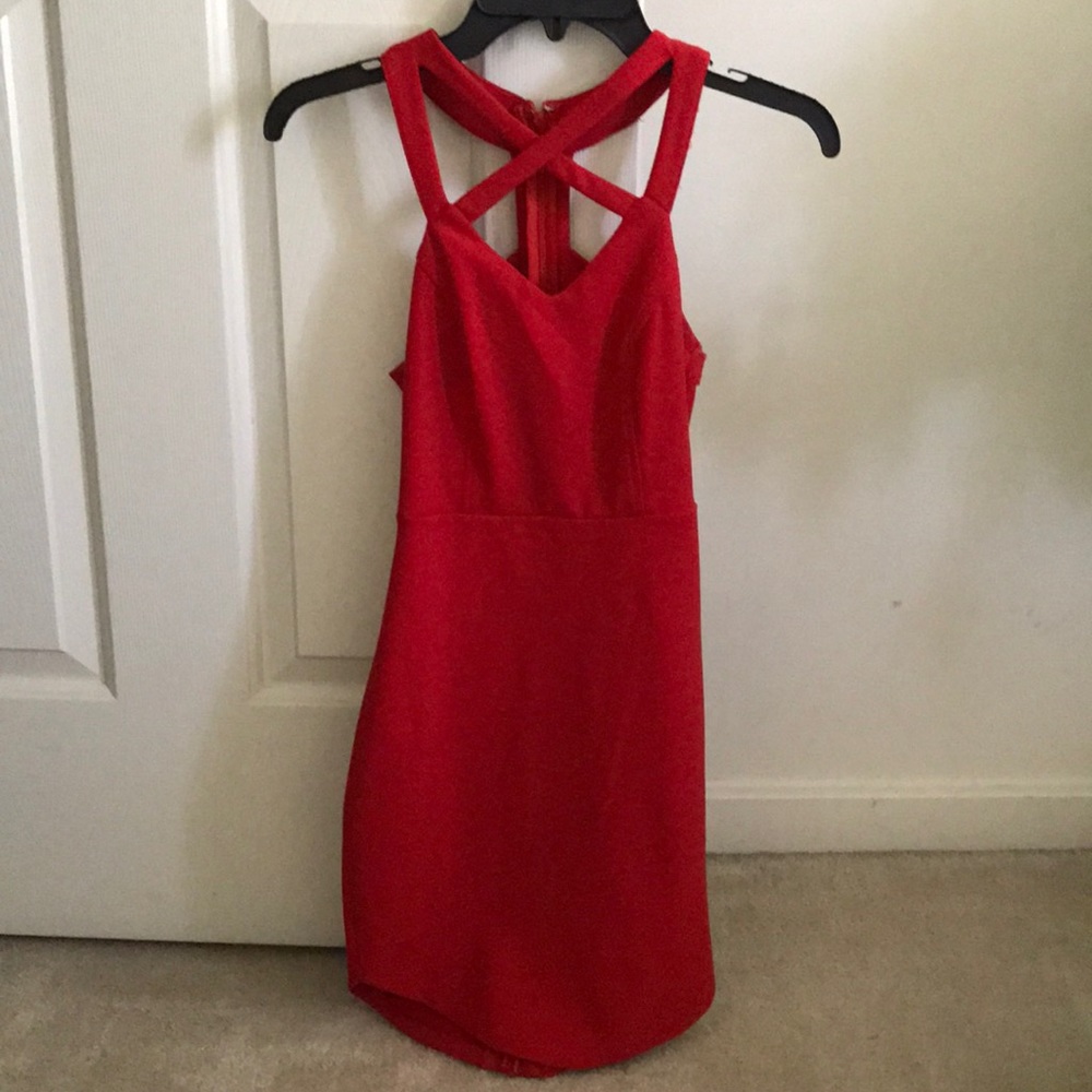 Windsor Red Bodycon Dress with Back cut outs